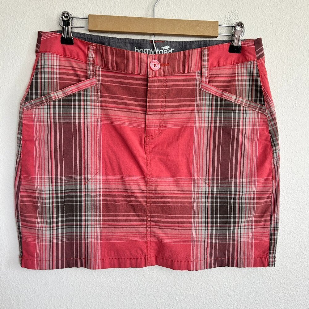 Horny Toad Skirt 8 Pink Plaid Mini Casual Preppy Academia Gorpcore